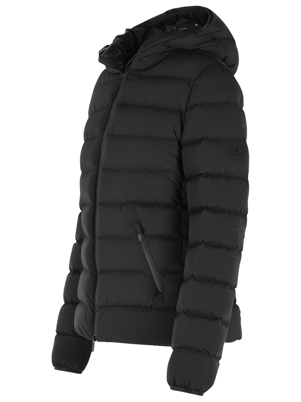 Moncler 'Herbes' Matt Black Polyester Down Jacket Zwart