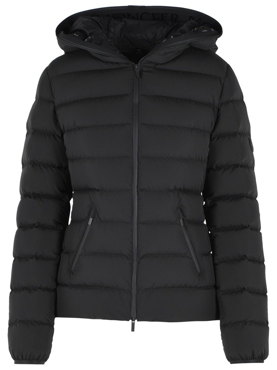 Moncler 'Herbes' Matt Black Polyester Down Jacket Zwart
