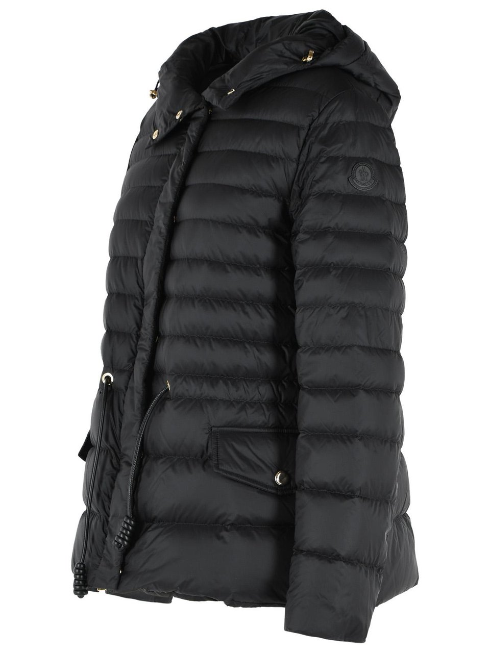 Moncler 'Raies' Black Polyamide Down Jacket Zwart