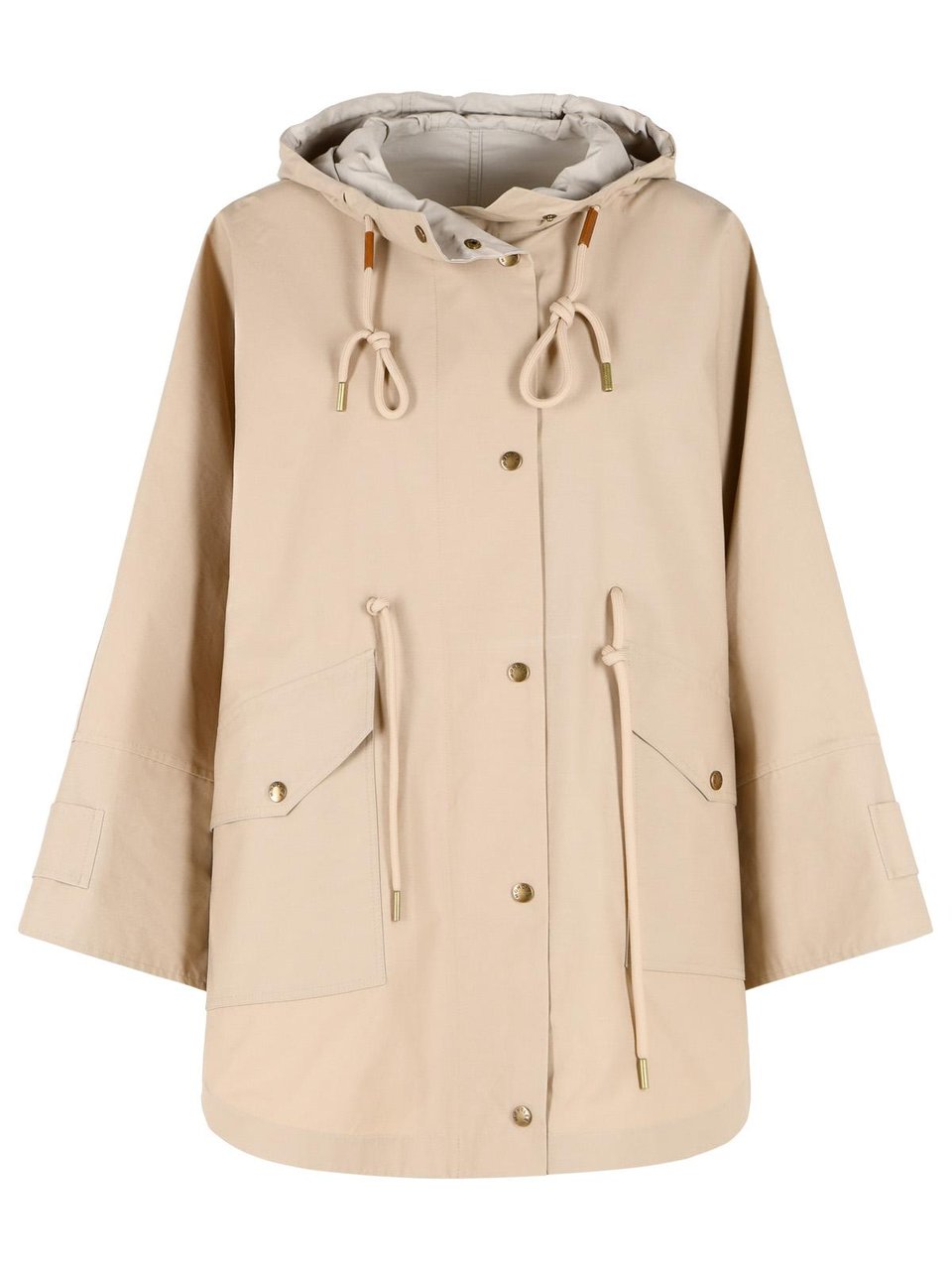 Moncler 'Bruerra' Cape In Beige Cotton Blend Neutraal