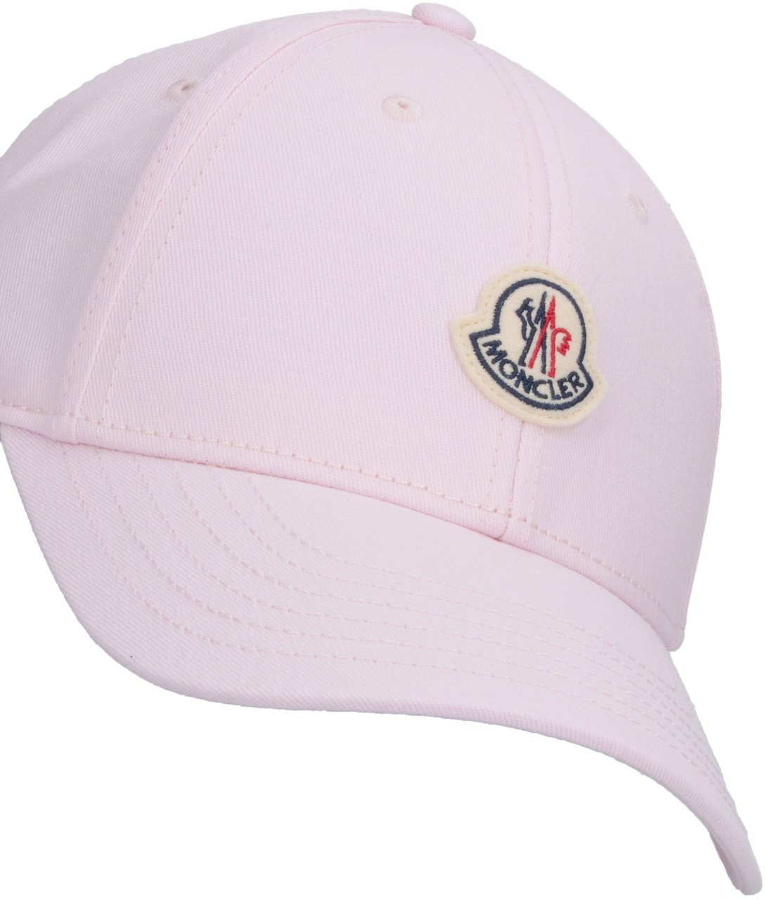 Moncler Pink Curved Visor Cotton Baseball Cap Roze