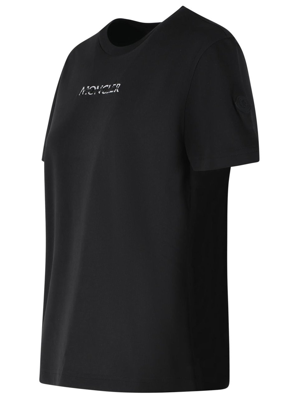 Moncler Black Cotton T-Shirt Zwart