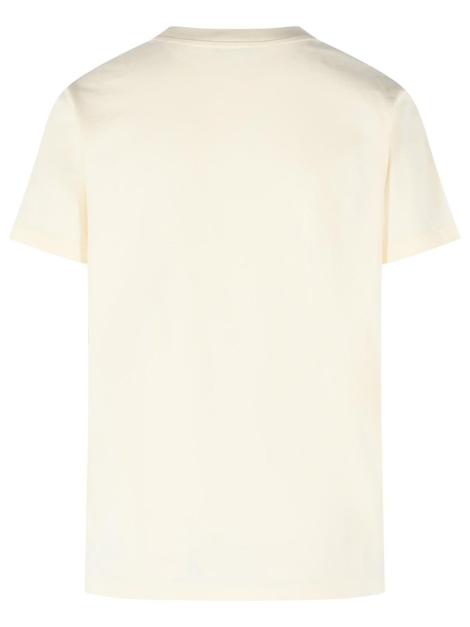Moncler Ivory Cotton T-Shirt Neutraal