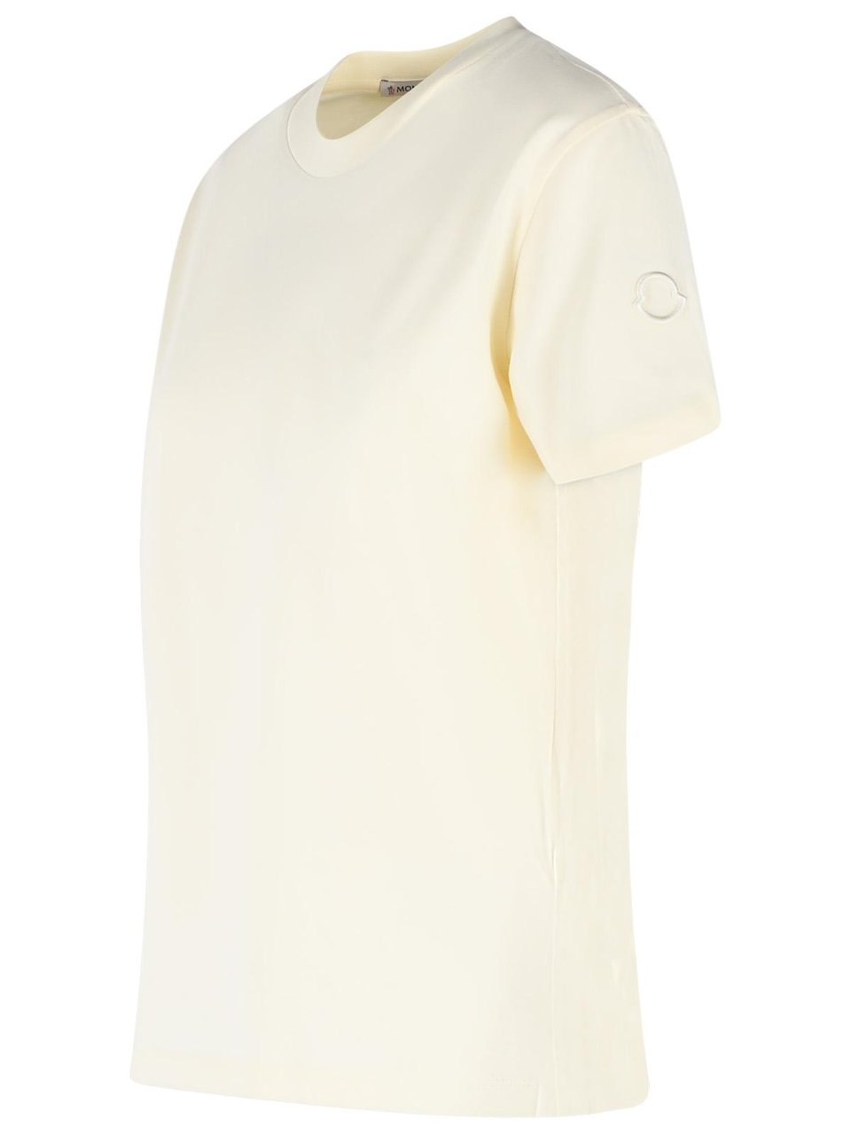 Moncler Cream Cotton T-Shirt Neutraal