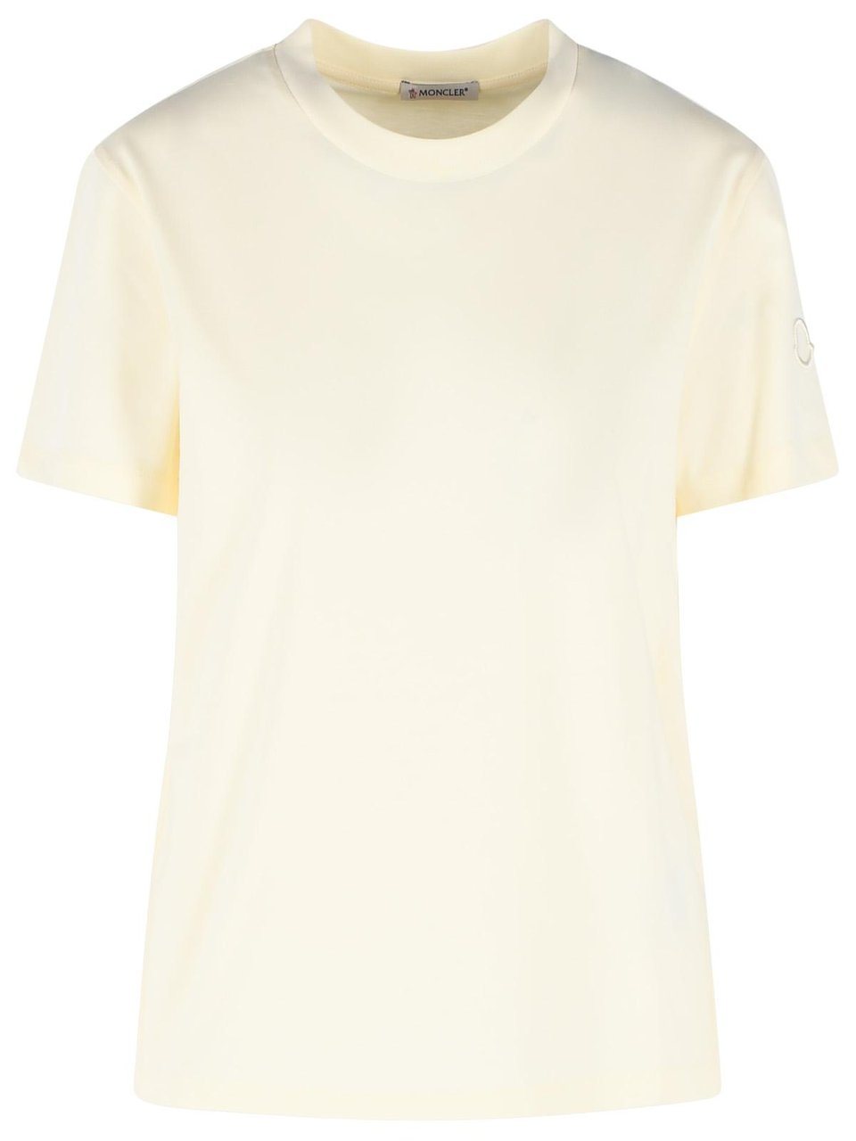 Moncler Cream Cotton T-Shirt Neutraal