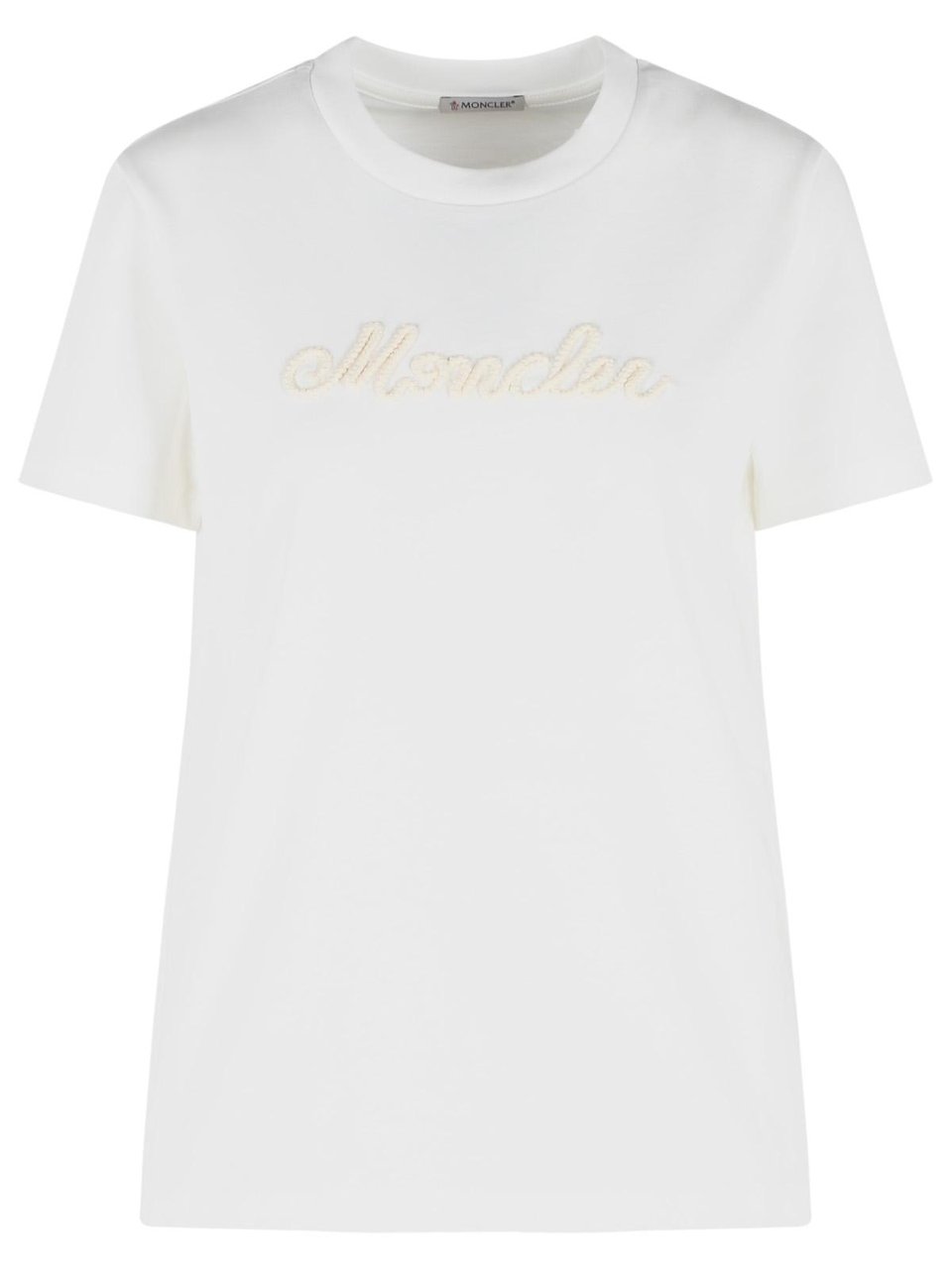 Moncler White Cotton T-Shirt Wit