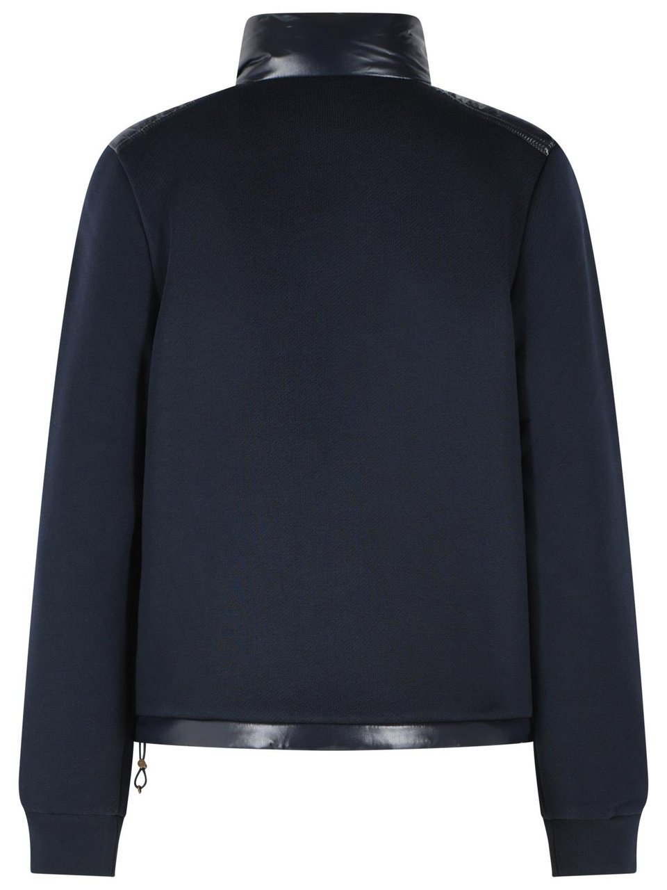 Moncler Blue Cotton Blend Padded Sweater Zwart