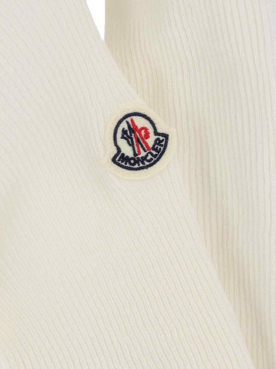 Moncler Ribbed Cotton-Blend Moncler Top With Classic Collar Neutraal