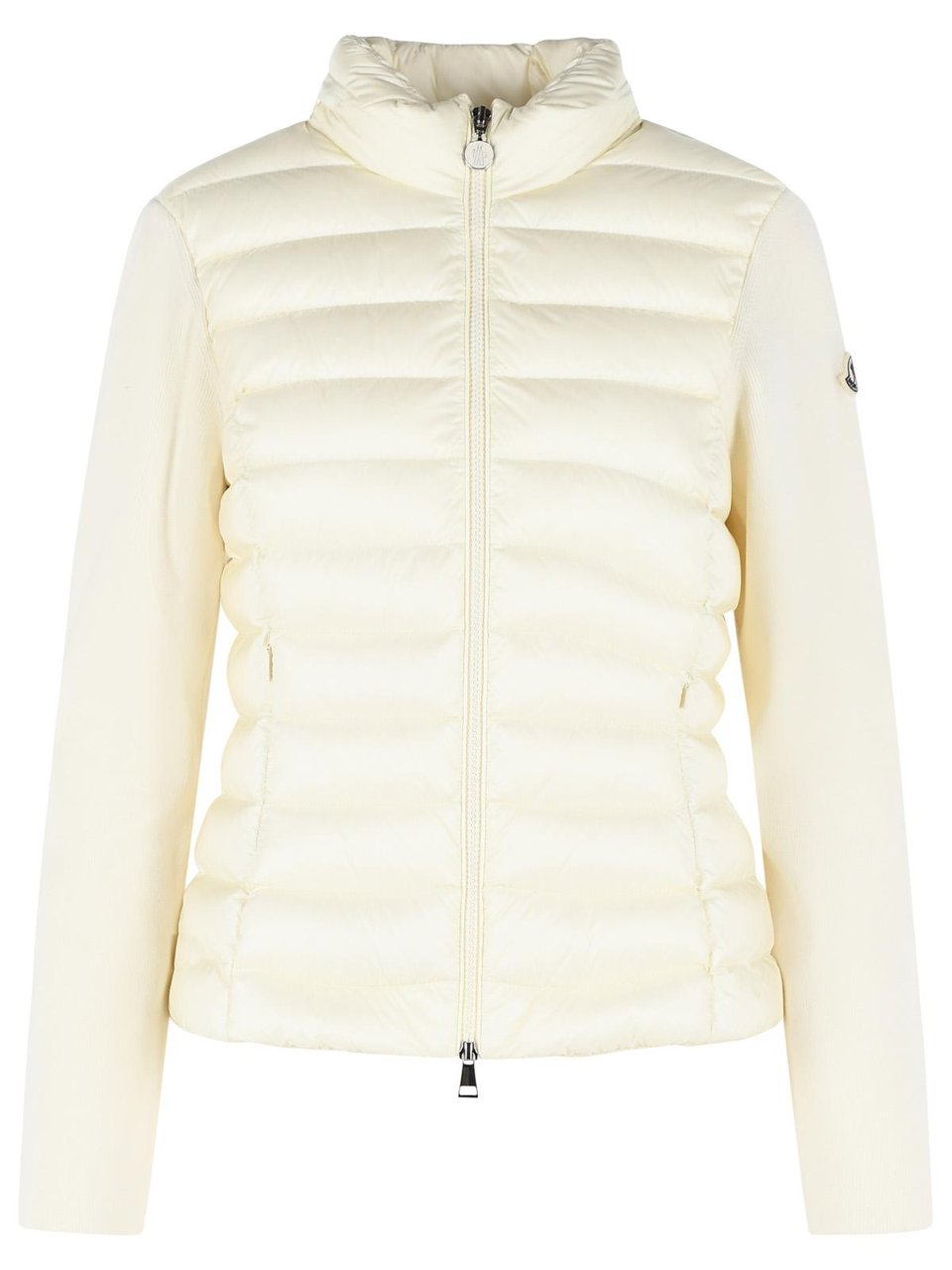 Moncler Padded Virgin Wool Cardigan With Ivory White Zip Wit
