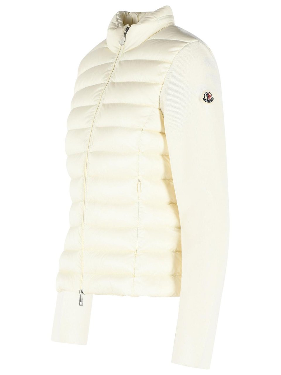 Moncler Padded Virgin Wool Cardigan With Ivory White Zip Wit