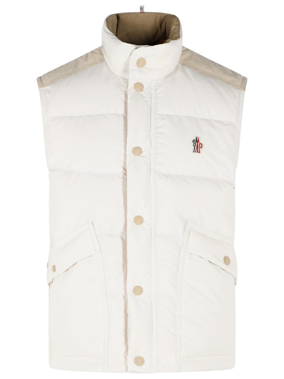 Moncler 'Scais' White Polyester Feather Padded Vest Wit