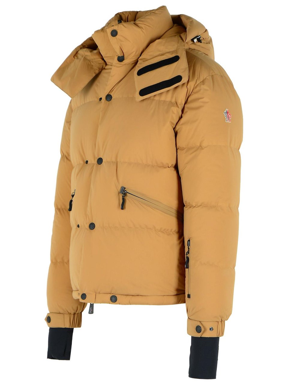 Moncler Coraia' Beige Polyamide Hooded Ski Jacket Neutraal