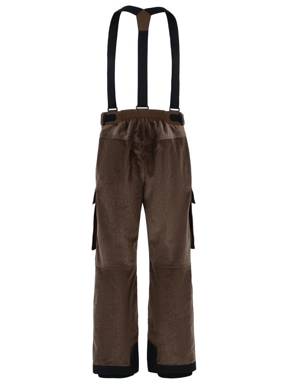 Moncler Brown Corduroy Padded Ski Overalls Zwart