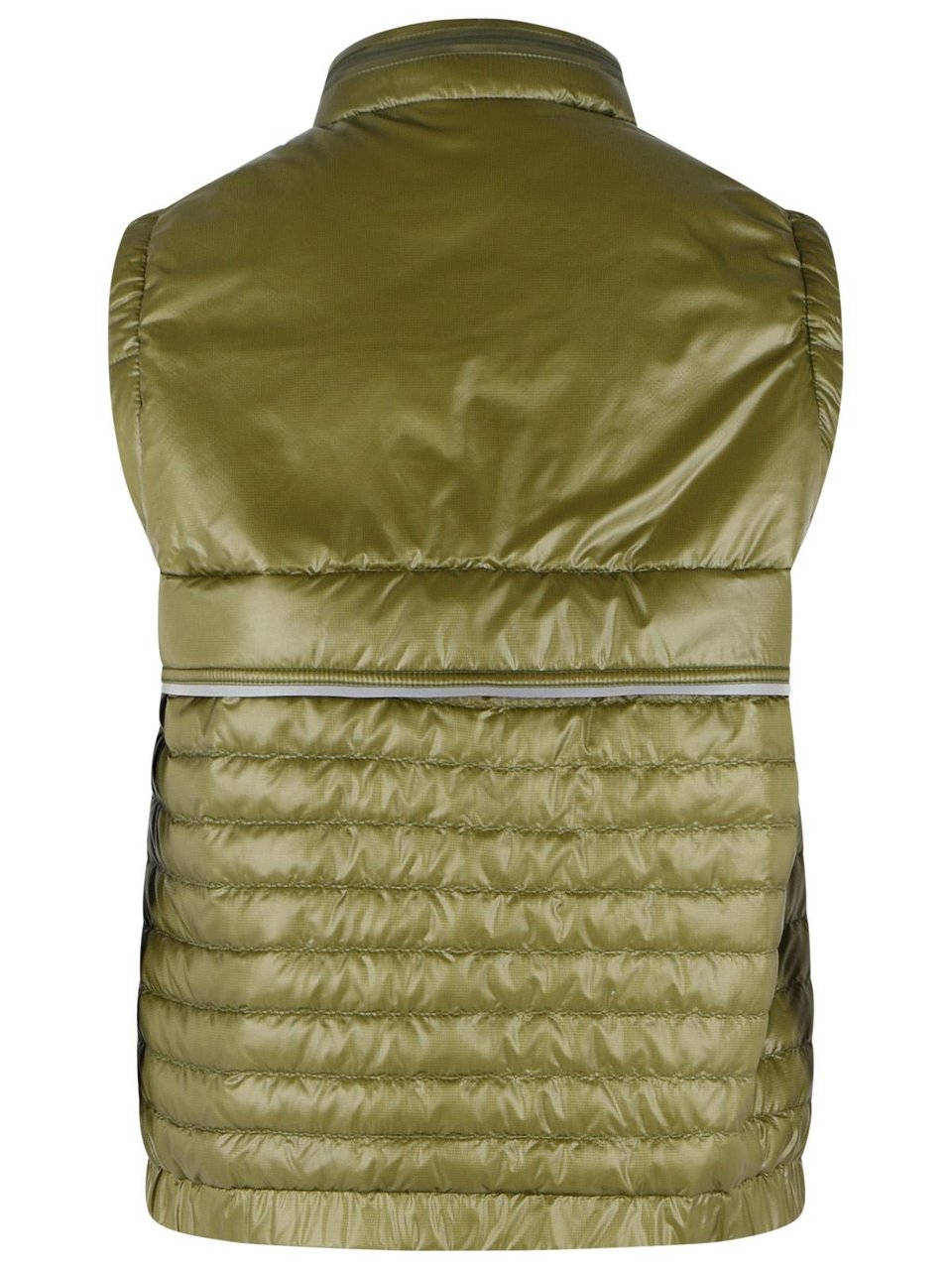 Moncler 'Gumiane' Padded Vest With Green Polyamide Hood Bruin