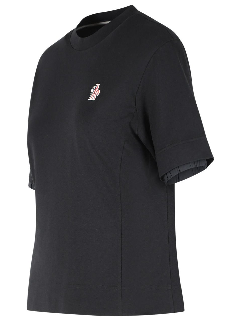 Moncler Black Cotton T-Shirt Zwart