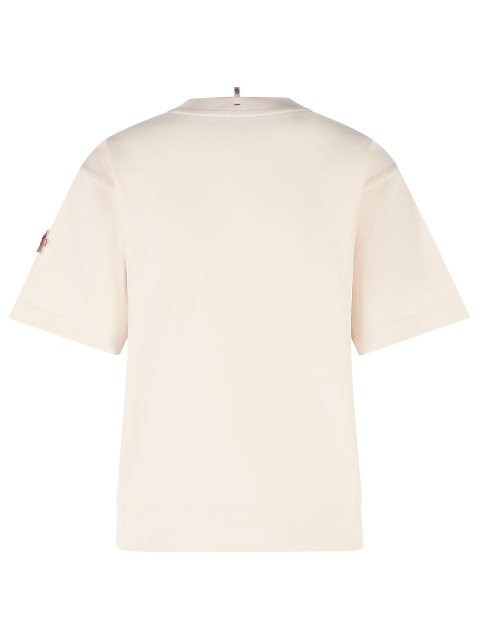 Moncler Ivory White Cotton T-Shirt Neutraal