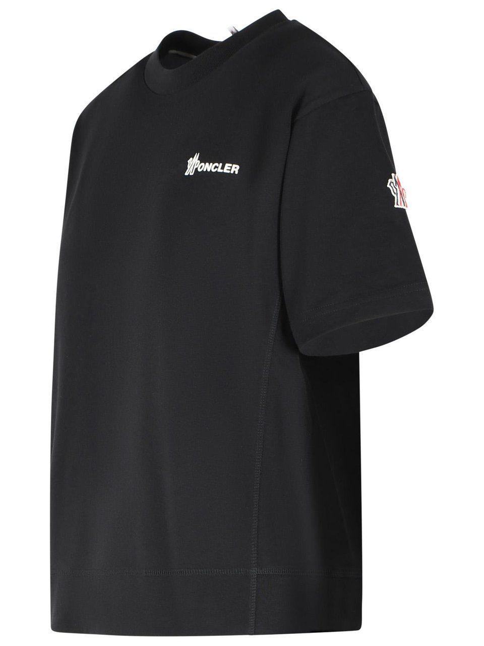 Moncler Black Cotton T-Shirt Zwart