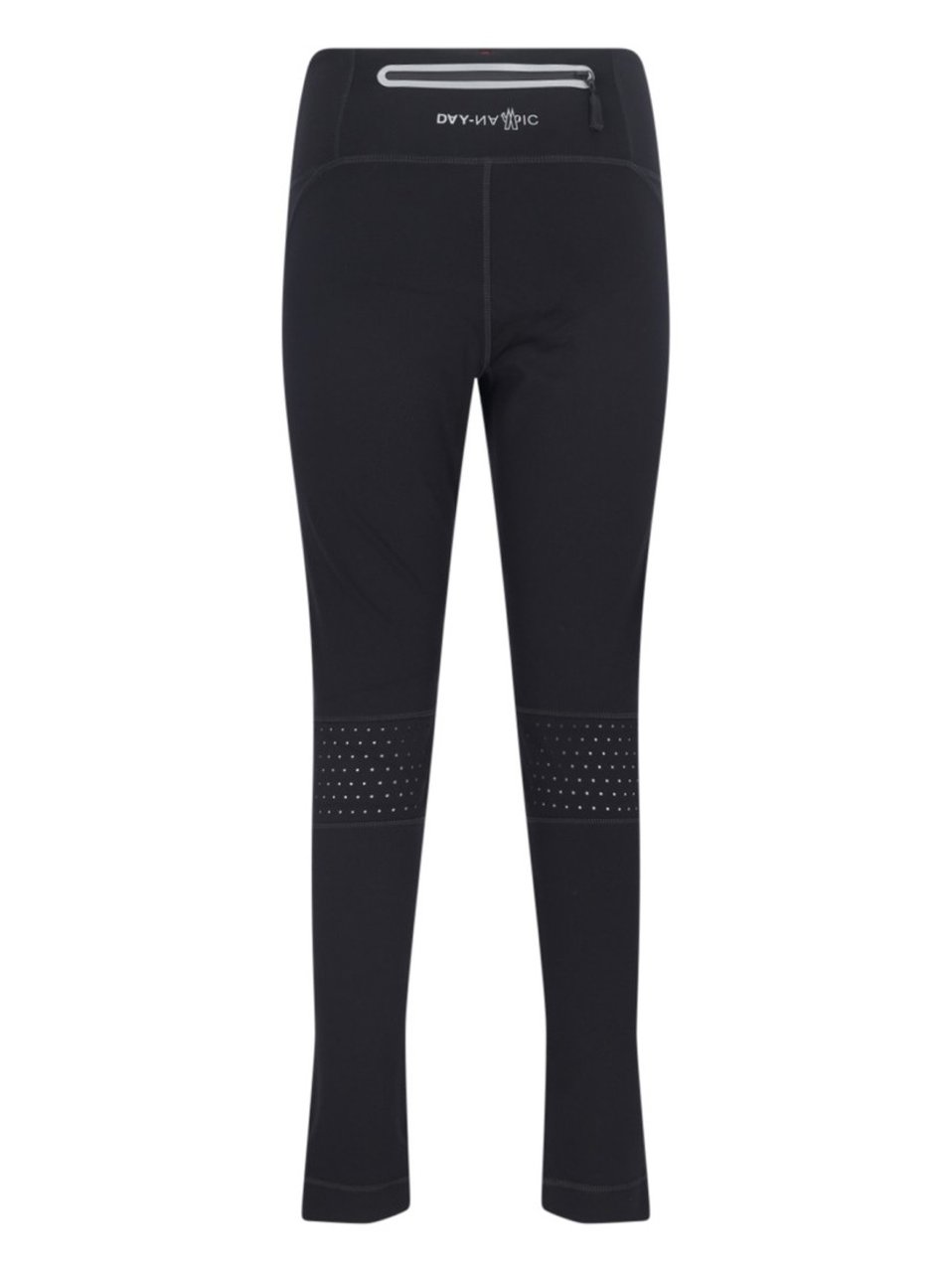 Moncler Studded Leggings In Black Stretch Nylon Zwart