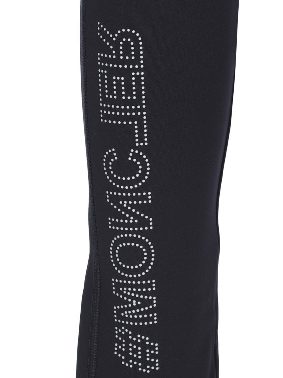 Moncler Studded Leggings In Black Stretch Nylon Zwart