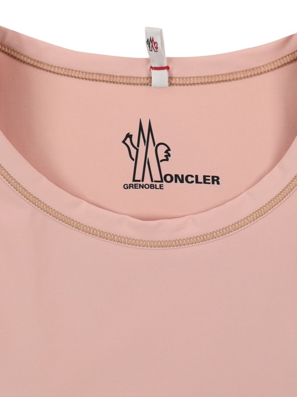 Moncler Logo Tank Top, In Pink Nylon Roze