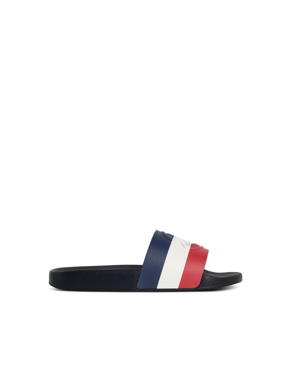 Moncler 'Basile' Black Rubber Slides Maroon