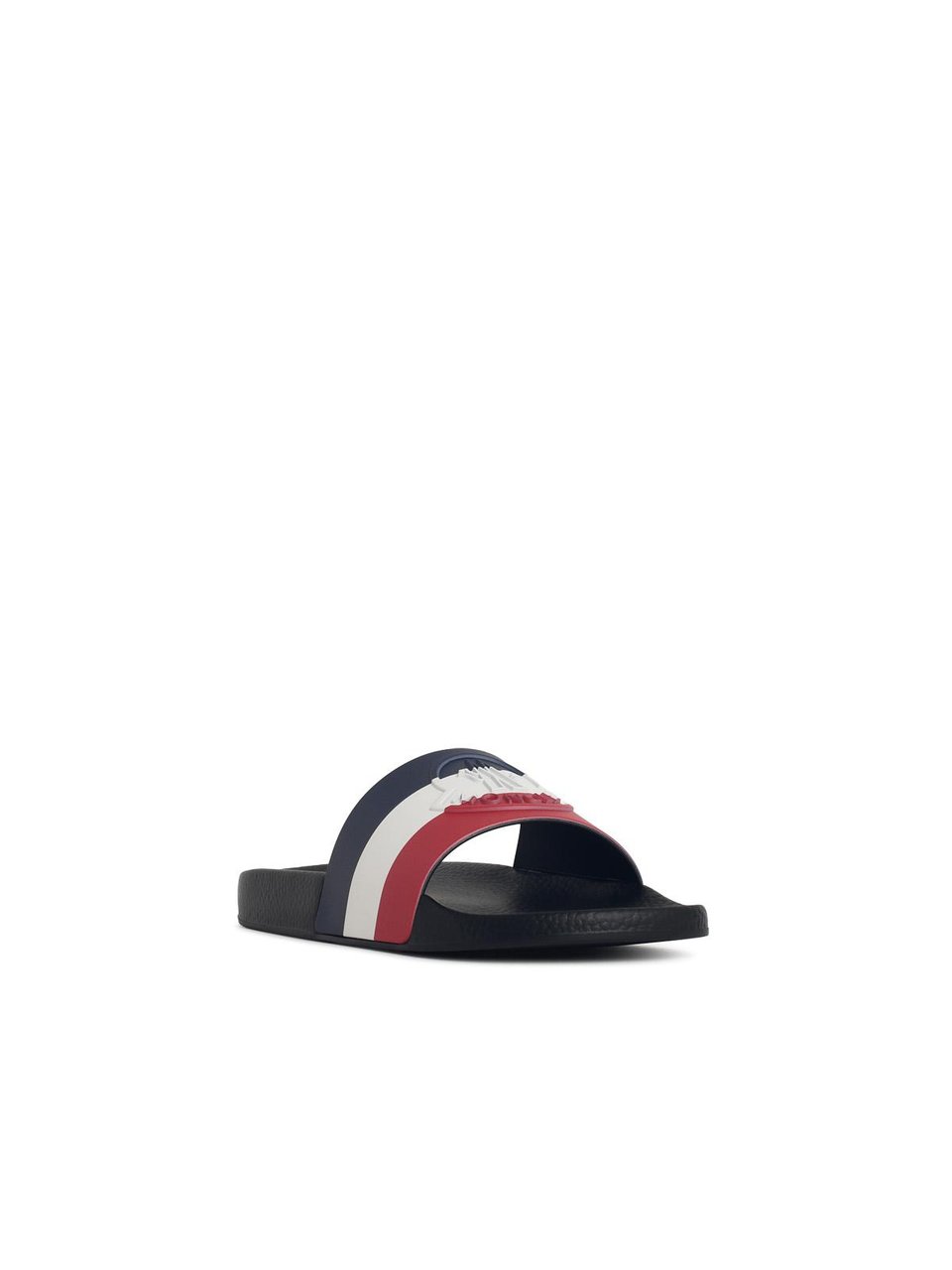 Moncler 'Basile' Black Rubber Slides Maroon