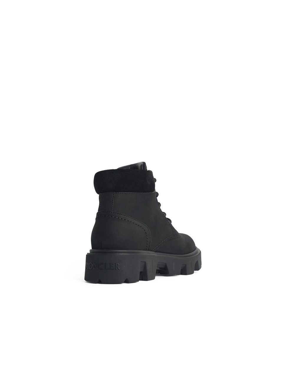 Moncler 'Peak City' Suede And Black Nubuck Ankle Boots Zwart