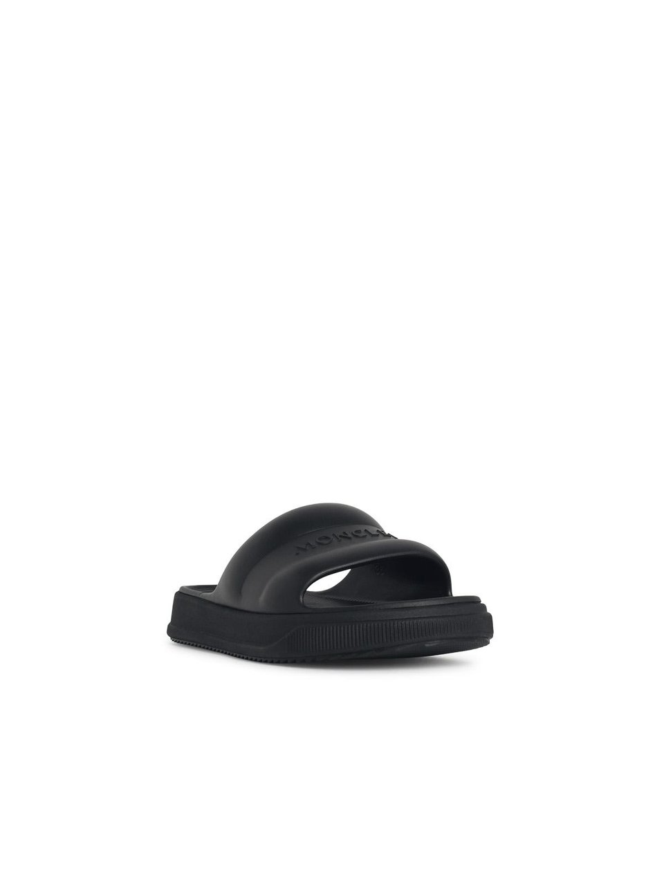 Moncler ' Altive' Black Rubber Slides Zwart