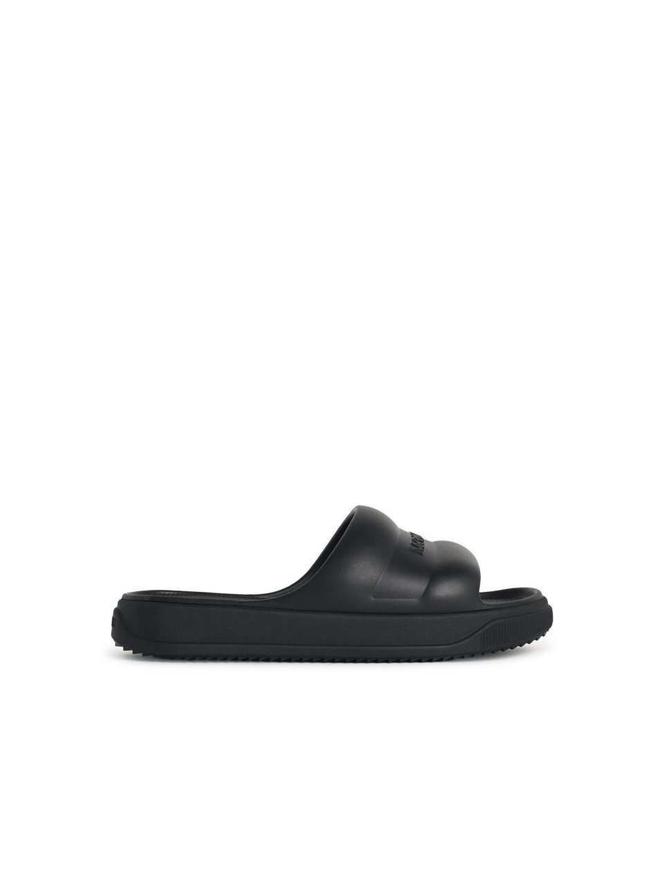 Moncler ' Altive' Black Rubber Slides Zwart