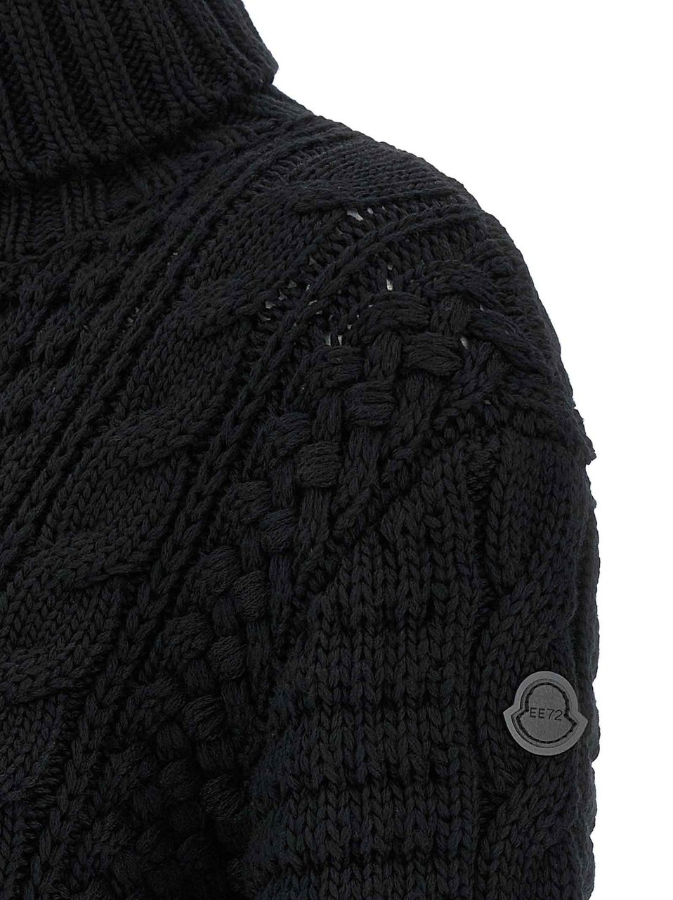 MONCLER GENIUS Black Virgin Wool Cardigan Zwart
