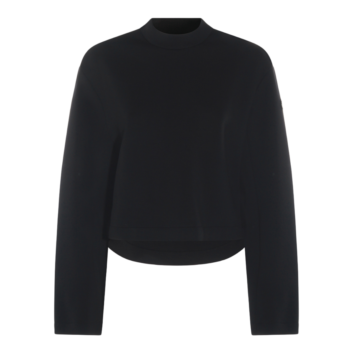 Moncler Minimalist High-Neck Sweater With Cropped Silhouette Zwart