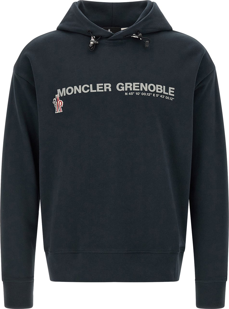 Moncler Grenoble Blue Cotton Sweatshirt Blauw