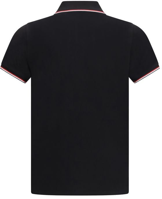 Moncler Black Cotton Polo Shirt Zwart