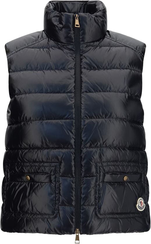 Moncler Black Polyamide Sleeveless Jacket Zwart