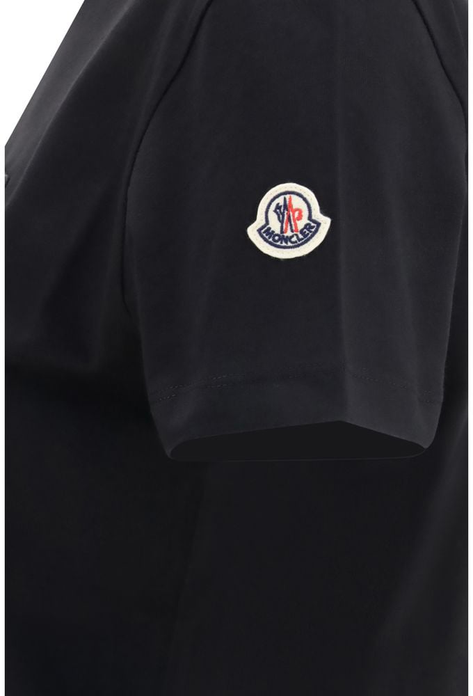 Moncler Black Cotton T-Shirt Zwart