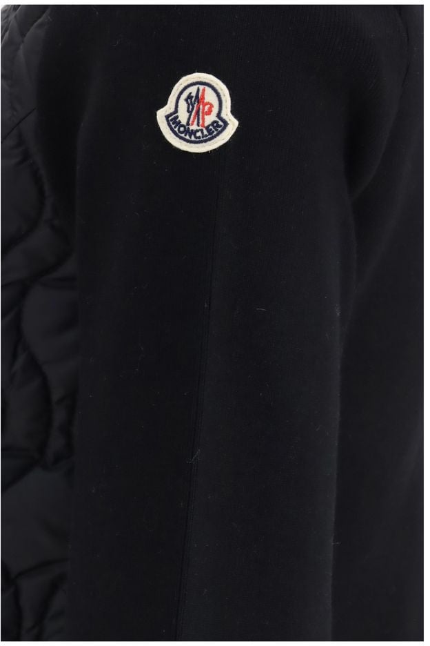Moncler Black Cotton Shell Jacket Zwart