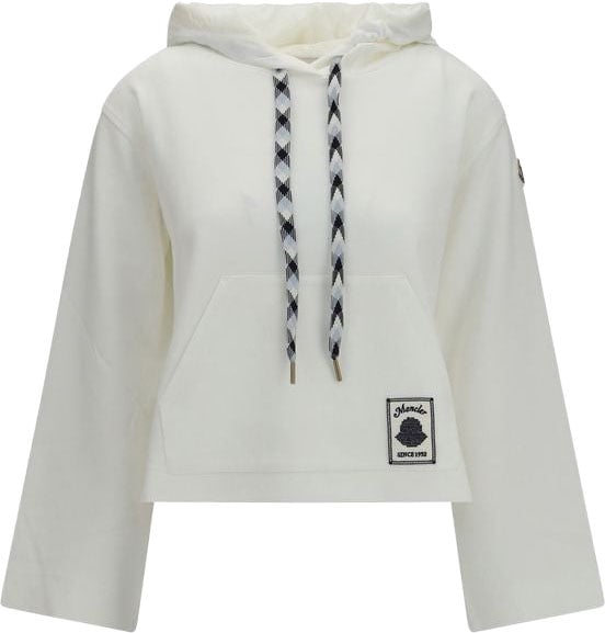 Moncler White Cotton Sweatshirt Wit