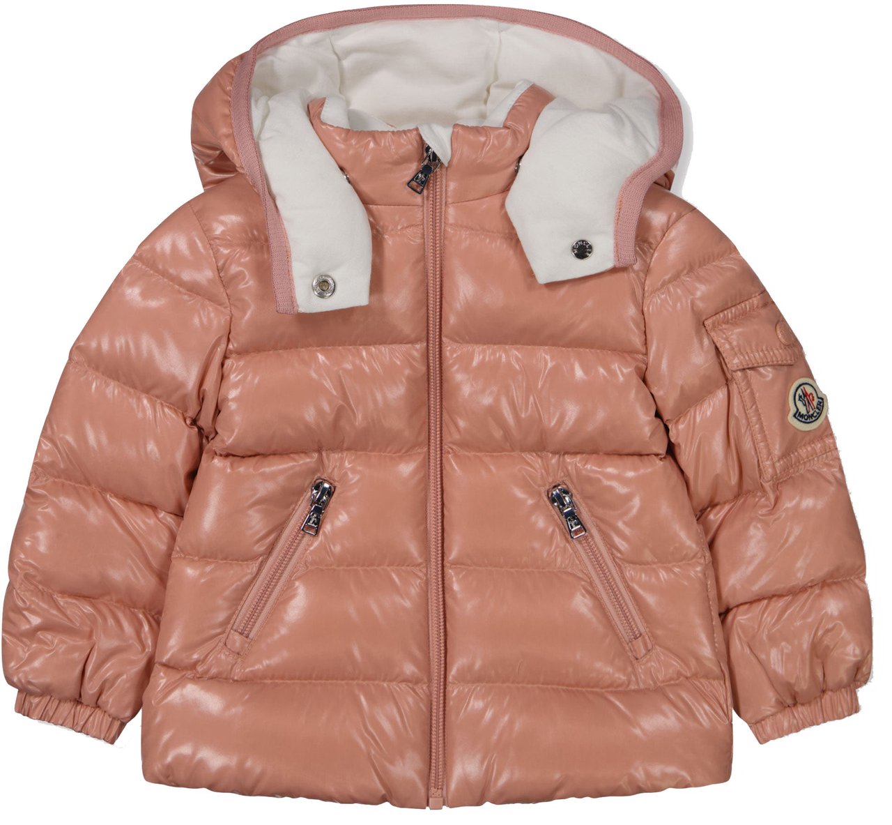 Moncler Moncler Bady Baby Meisjes Winterjas In Oud Roze Roze