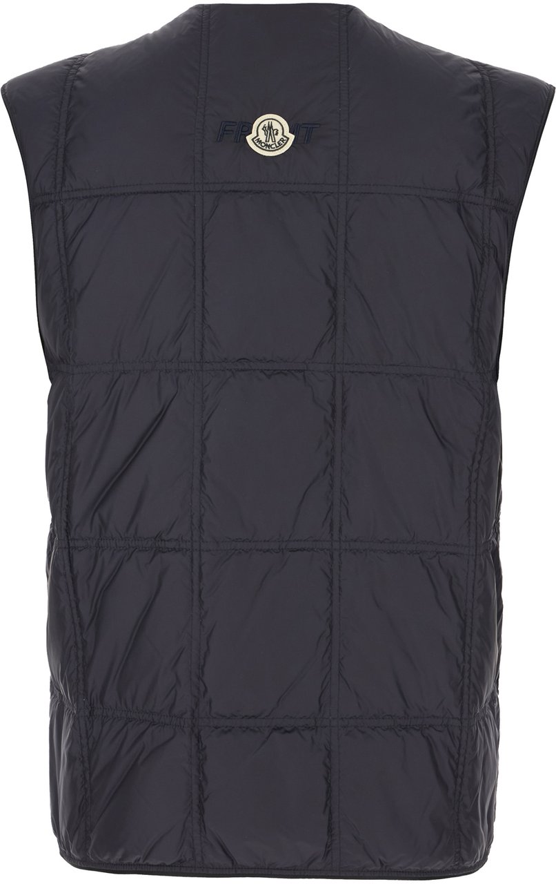Moncler Moncler Navy blue 7 Moncler FRGMT sleeveless down jacket Blauw