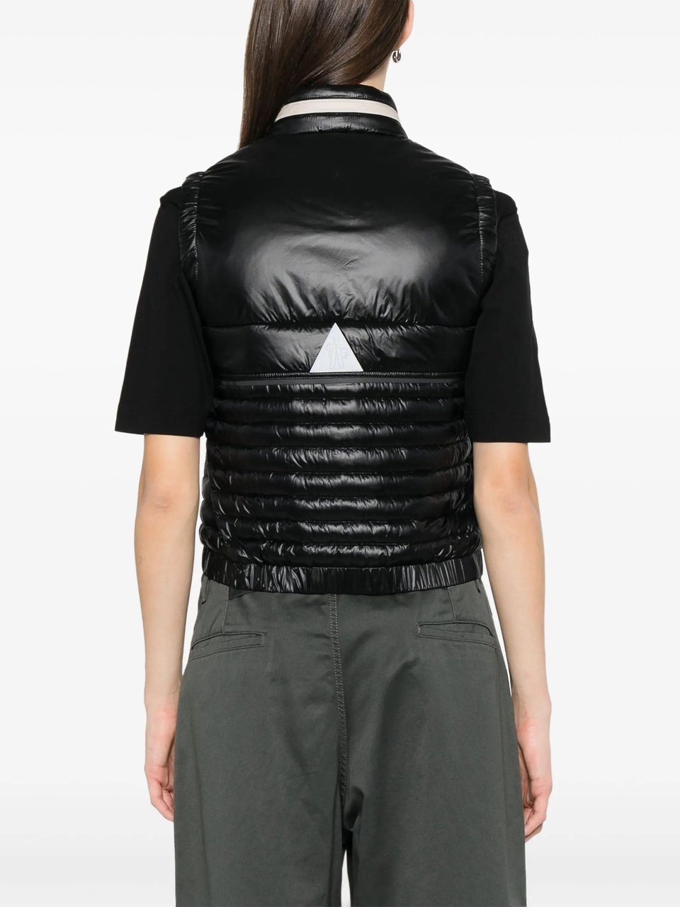 Moncler Black Gumiane Water-Repellent Quilted Vest Zwart