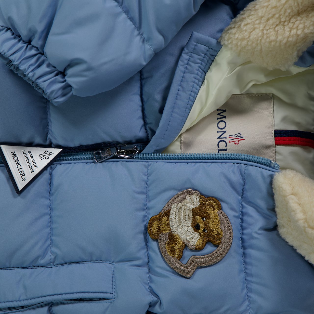 Moncler Moncler Kesimur Baby Jongens Winterjas In Licht Blauw Blauw