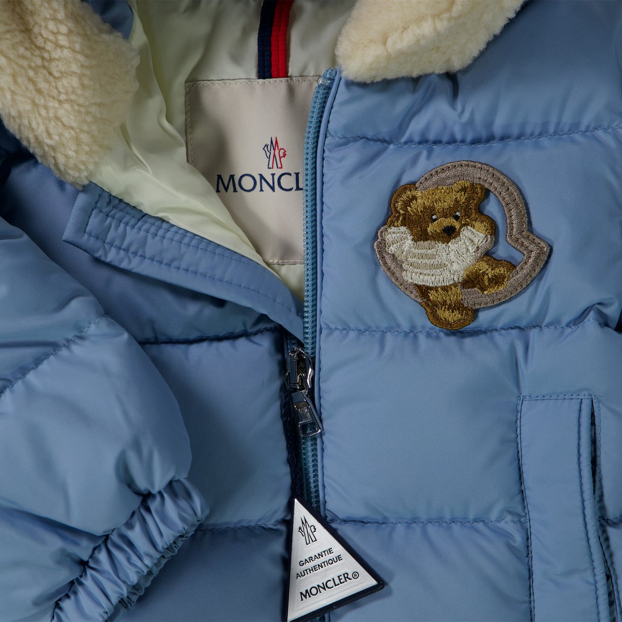 Moncler Moncler Kesimur Baby Jongens Winterjas In Licht Blauw Blauw