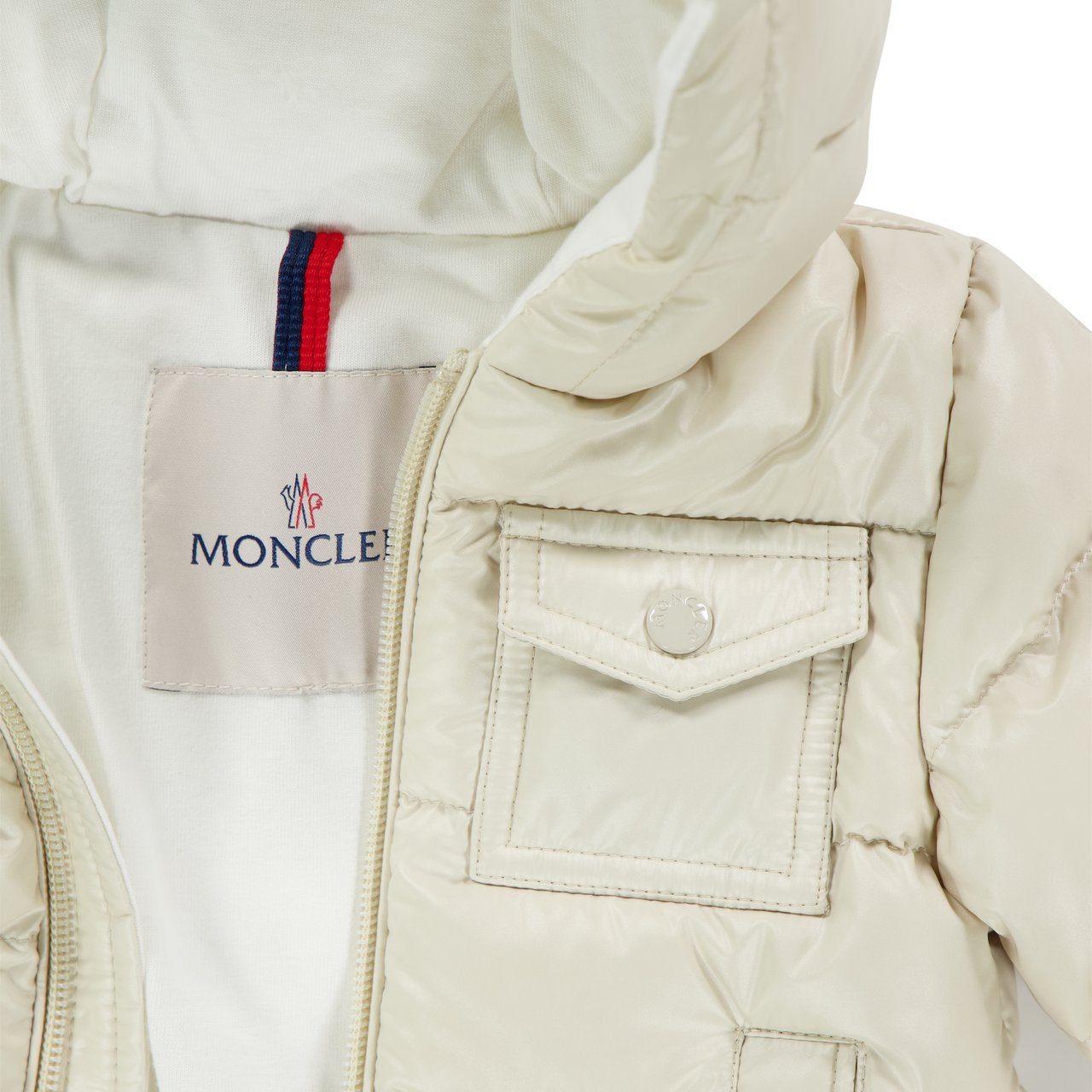 Moncler Moncler Mesles Baby Jongens Winterjas In Licht Beige Beige