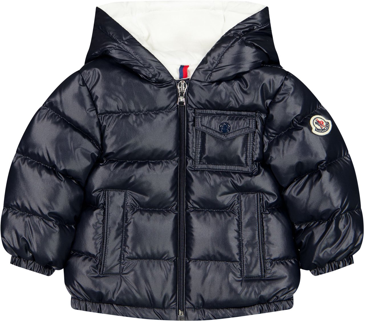 Moncler Moncler Mesles Baby Jongens Winterjas In Navy Blauw