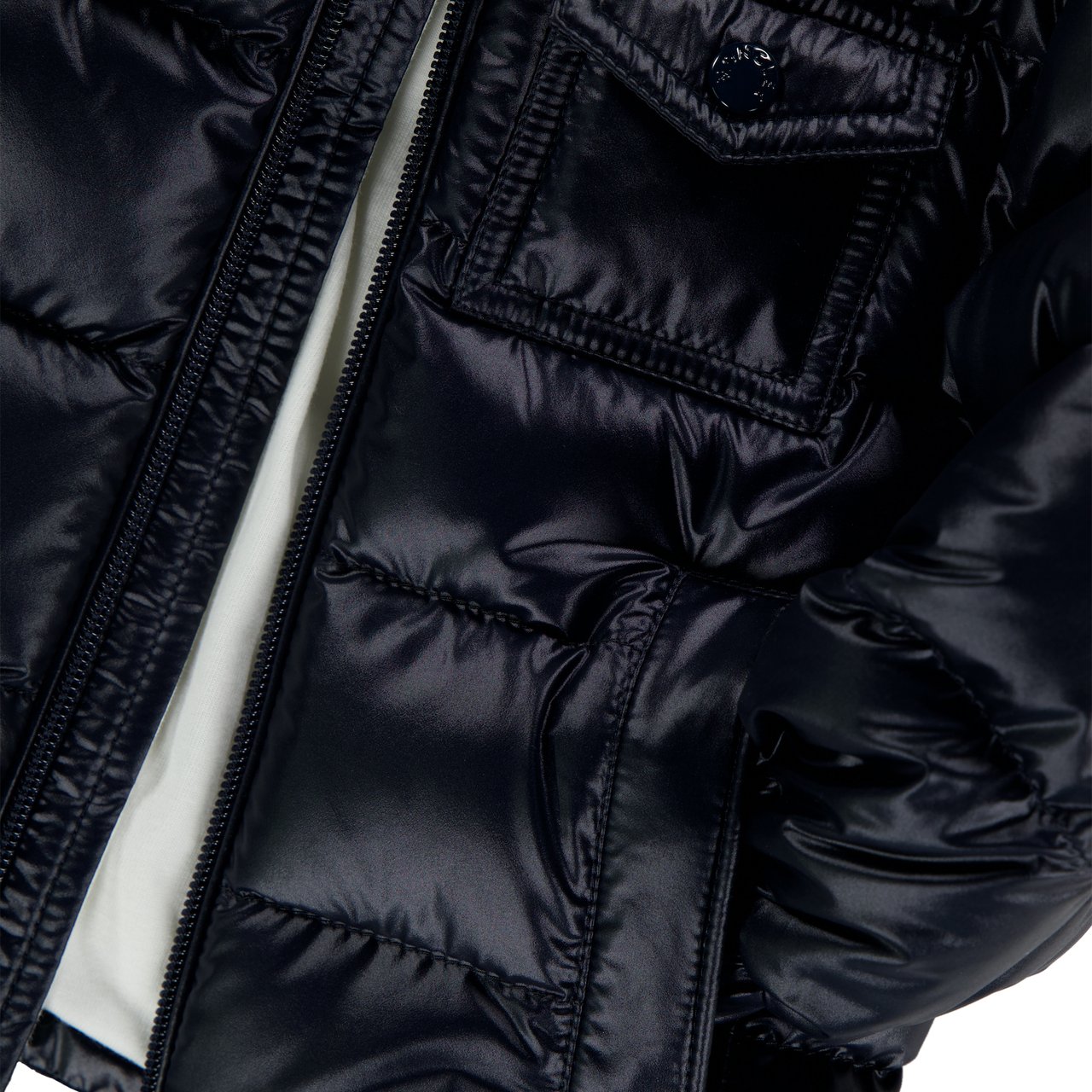 Moncler Moncler Mesles Baby Jongens Winterjas In Navy Blauw