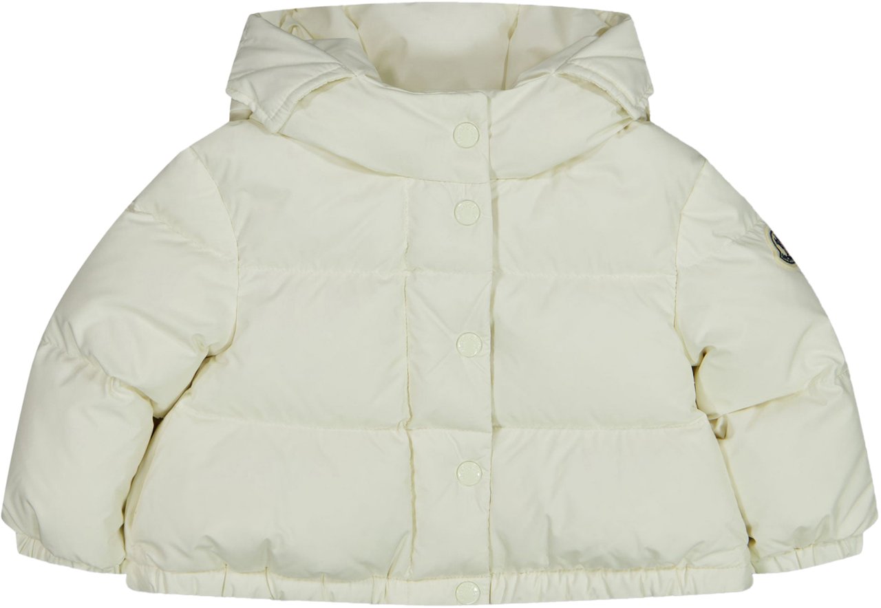 Moncler Moncler Laurie Baby Meisjes Winterjas In Off White Wit