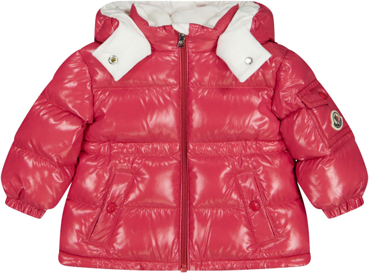 Moncler Moncler Maire Baby Meisjes Winterjas In Fuchsia Roze