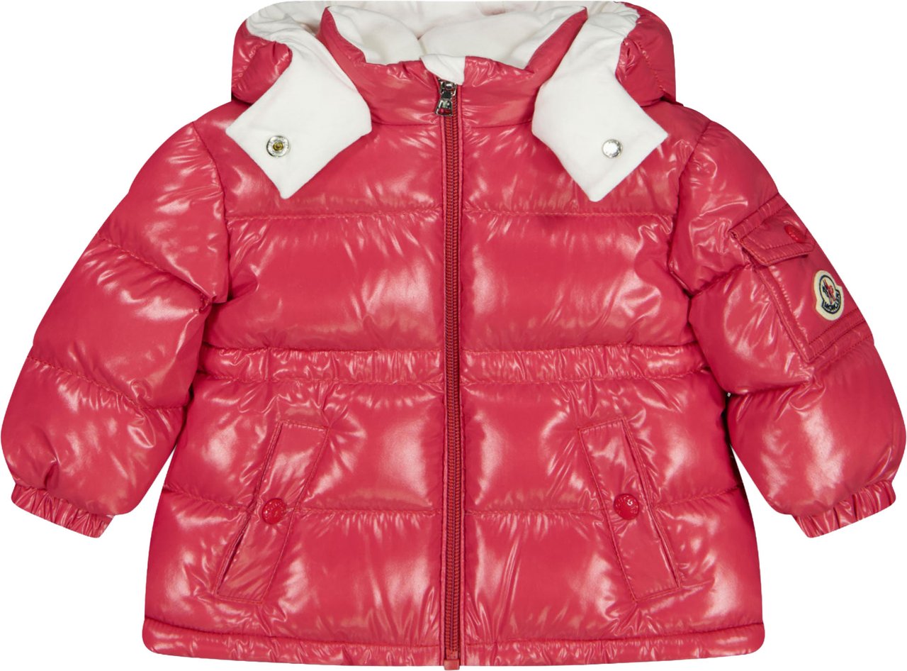Moncler Moncler Maire Baby Meisjes Winterjas In Fuchsia Roze