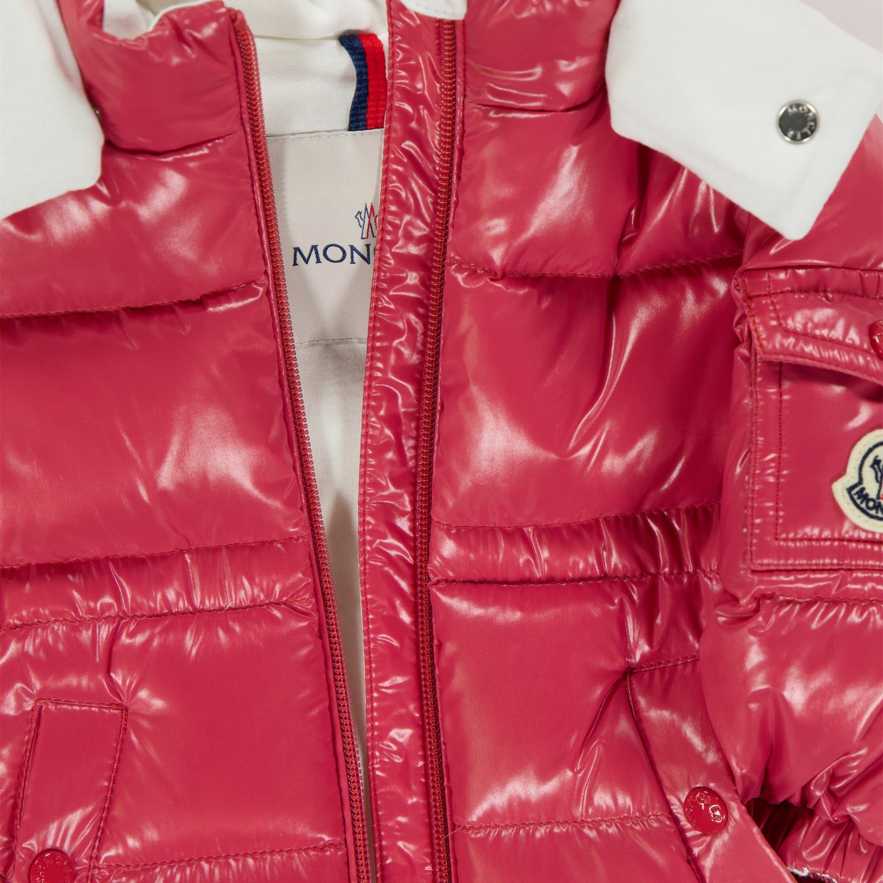 Moncler Moncler Maire Baby Meisjes Winterjas In Fuchsia Roze
