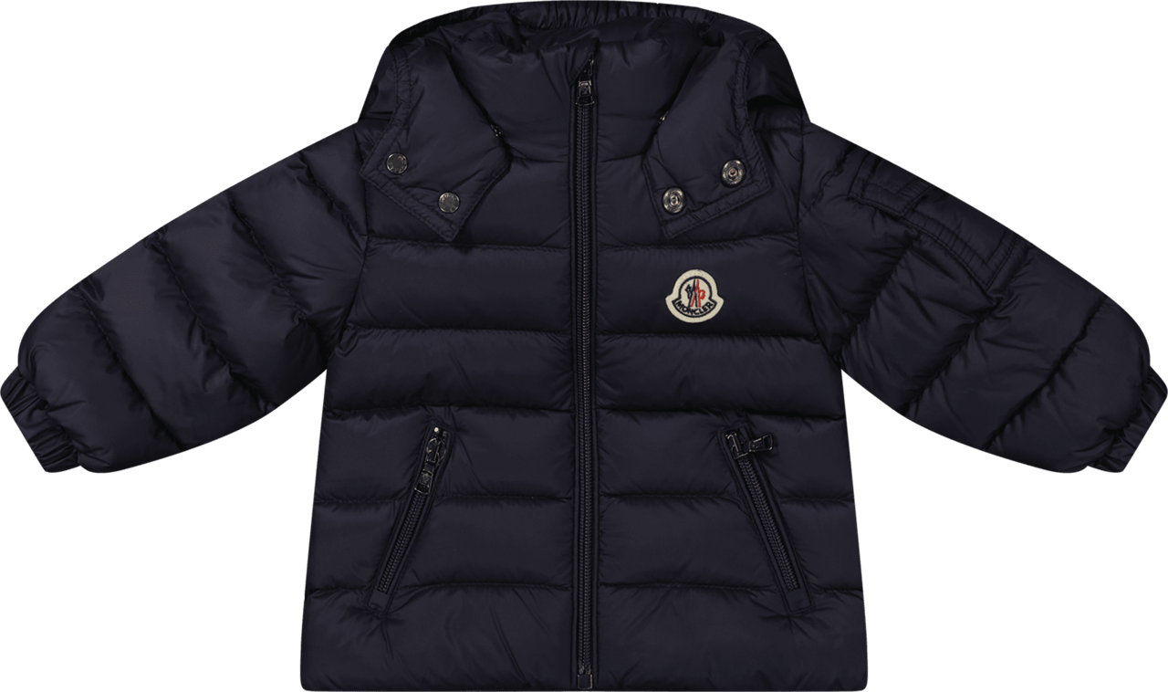 Moncler Moncler Baby Unisex Jas Navy Blauw